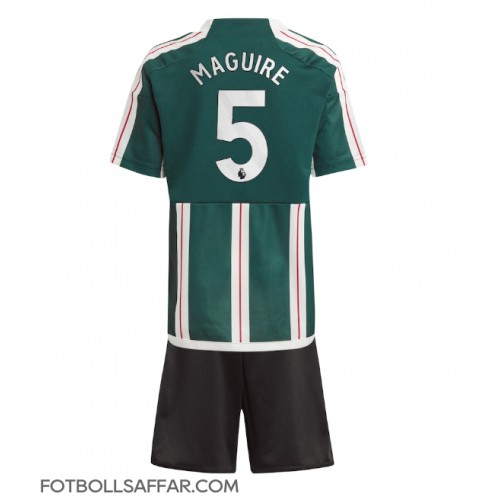 Manchester United Harry Maguire #5 Bortadräkt Barn 2023-24 Kortärmad (+ Korta byxor)